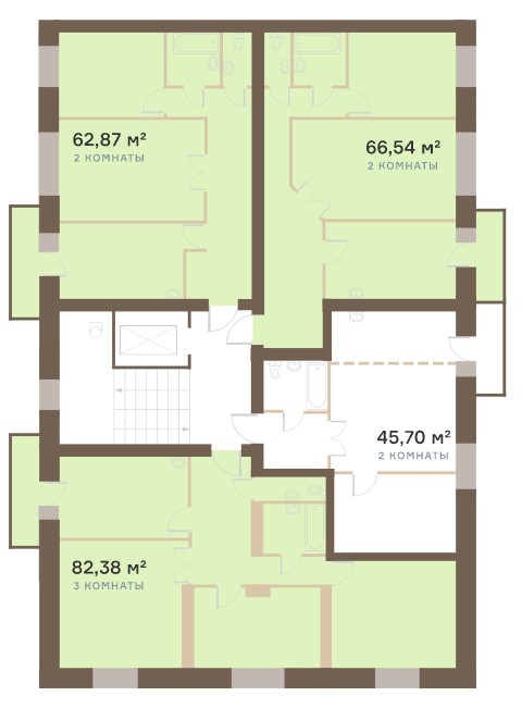 Дом №2. 4 секция 2-7 этаж